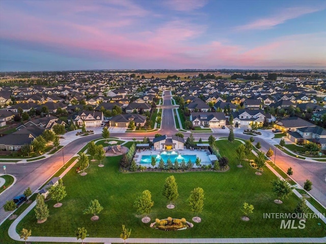 aerial view featuring a residential view