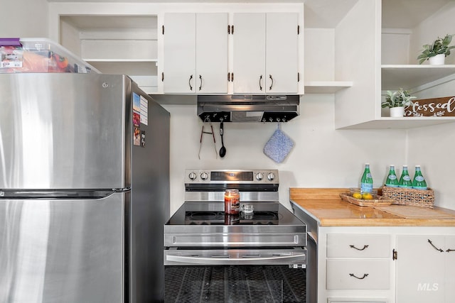 kitchen featuring white cabinets and stainless steel appliances