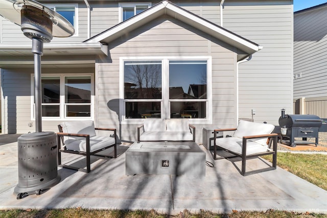 view of patio / terrace with an outdoor hangout area and grilling area