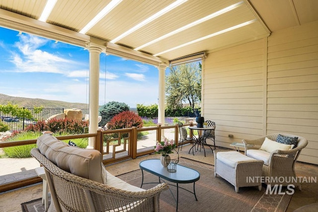 4553 N Arrow Crest Way, Boise, ID 83703 - view of patio with a mountain view