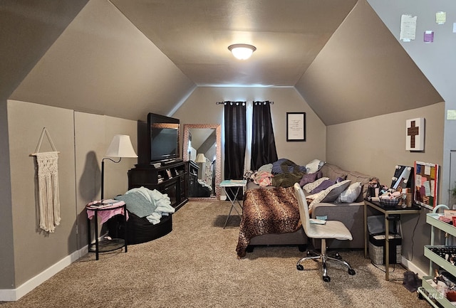 1122 N Roper Pl, Meridian, ID 83642 - carpeted bedroom with vaulted ceiling and baseboards