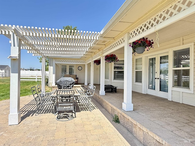 2361 N Pollard Ln, Star, ID 83669 - view of patio / terrace featuring french doors and a pergola