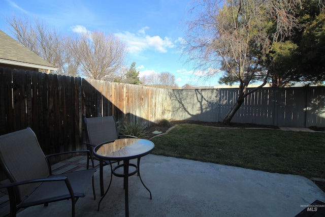 view of patio / terrace featuring a fenced backyard