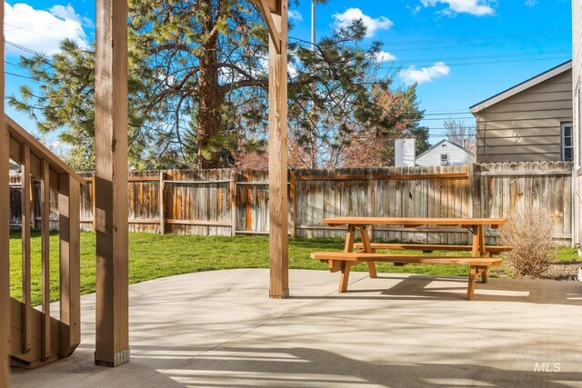 exterior space with a fenced backyard
