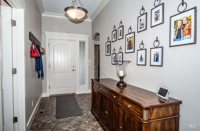 entryway with ornamental molding