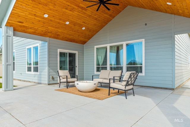 view of patio / terrace with a ceiling fan