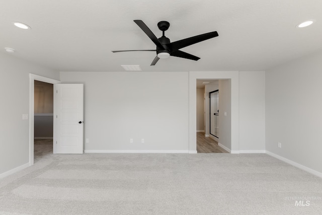 3121 S Carie Ave, Boise, ID 83709 - spare room featuring carpet floors, a ceiling fan, recessed lighting, and baseboards