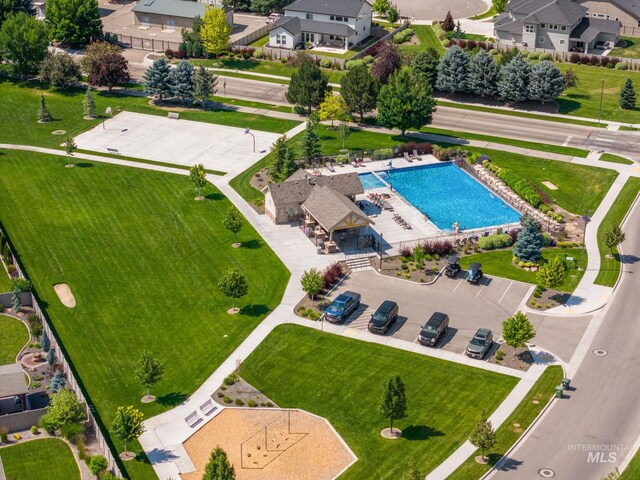 6071 S Pioneer Trail Way, Meridian, ID 83642 - bird's eye view of a pool