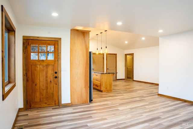 foyer entrance featuring light hardwood / wood-style floors