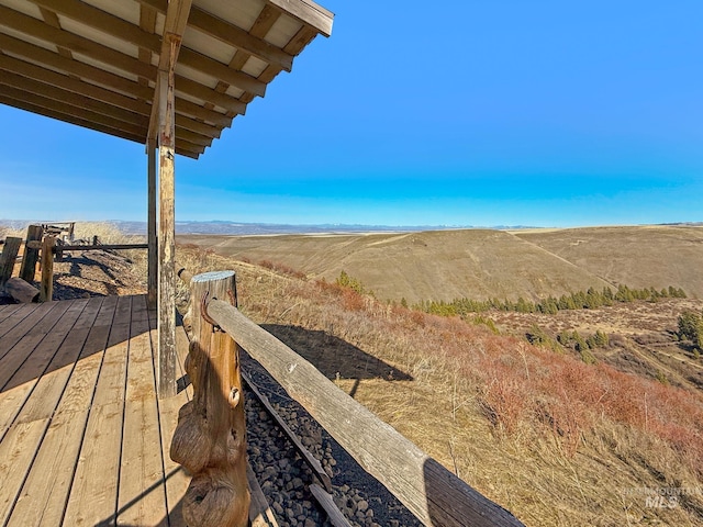 exterior space featuring a mountain view