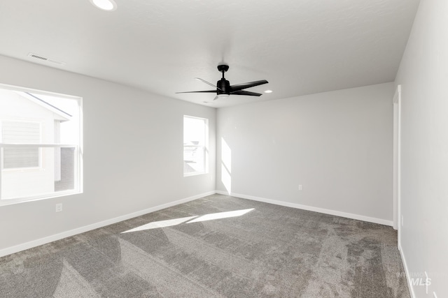 4429 N Magical Creek Ave, Meridian, ID 83646 - spare room featuring carpet floors, a ceiling fan, recessed lighting, and baseboards