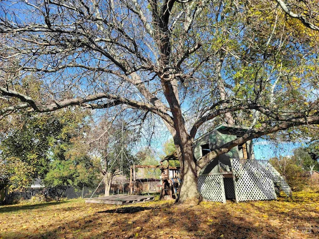 view of yard with a playground