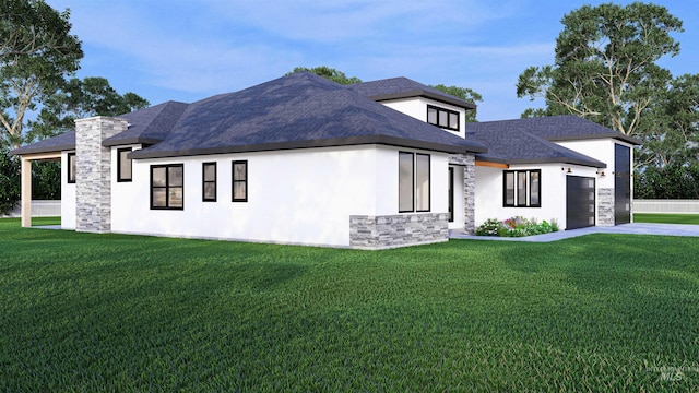 22909 Cirrus Vw, Caldwell, ID 83709 - view of home's exterior featuring an attached garage, a yard, stucco siding, and driveway