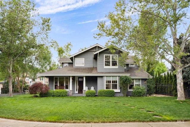 craftsman inspired home featuring covered porch