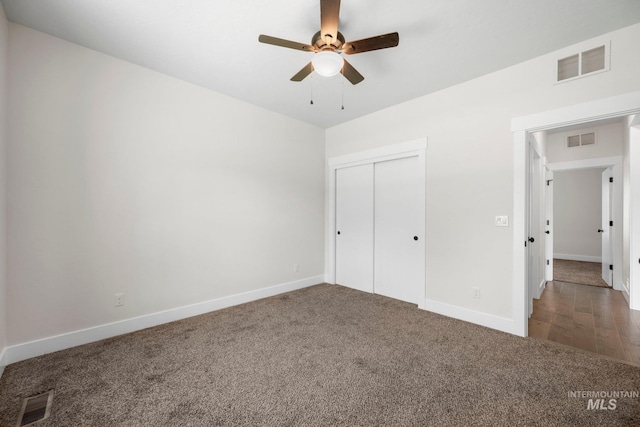 7253 River View Dr, Marsing, ID 83639 - unfurnished bedroom with carpet flooring, a closet, and ceiling fan