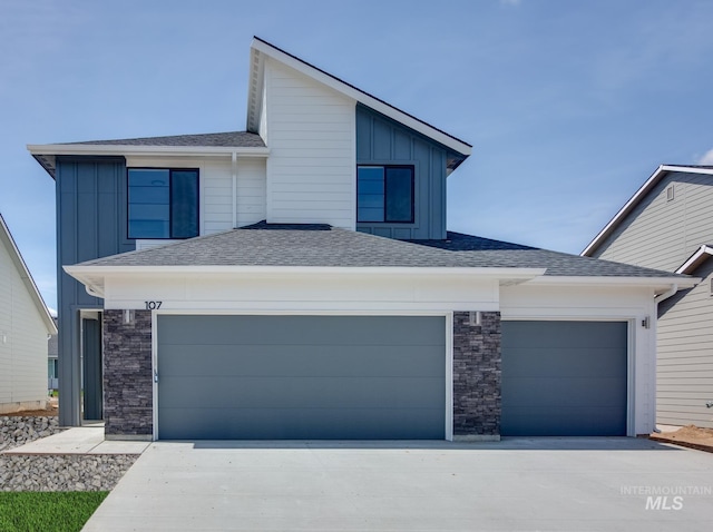 view of front of home with a garage