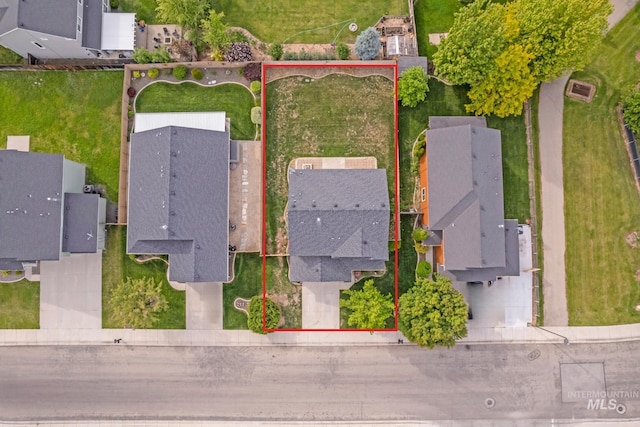 5467 N Claret Cup Way, Meridian, ID 83646 - aerial view of residential area featuring property parcel outlined