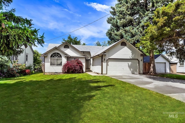 321 S Powerline Rd, Nampa, ID 83686 - single story home featuring a front yard, an attached garage, and driveway