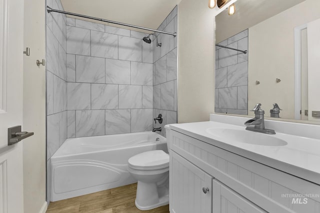 321 S Powerline Rd, Nampa, ID 83686 - bathroom with vanity, wood finished floors, and shower / bath combination