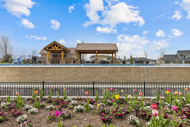 exterior space with a gazebo