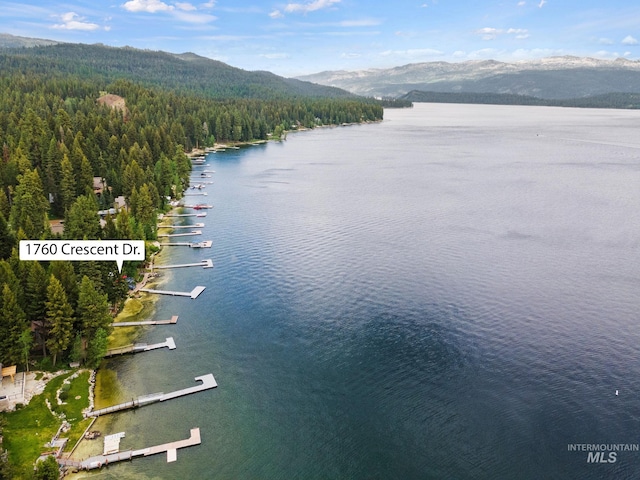 water view with a mountain view