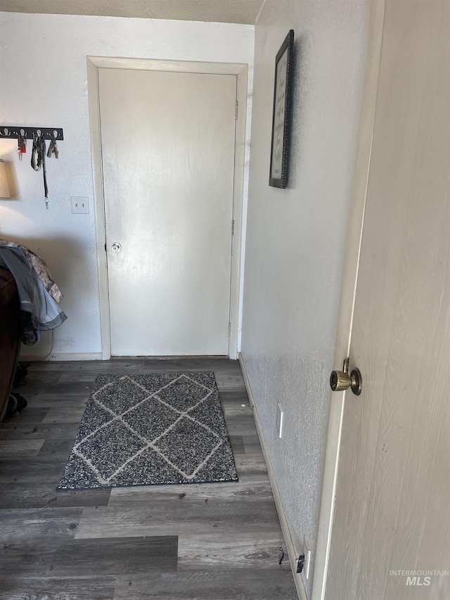 doorway to outside featuring dark hardwood / wood-style floors