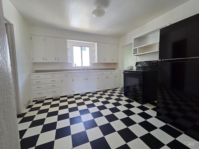 136 W 8th St, Burley, ID 83318 - kitchen with black appliances, light floors, open shelves, and light countertops