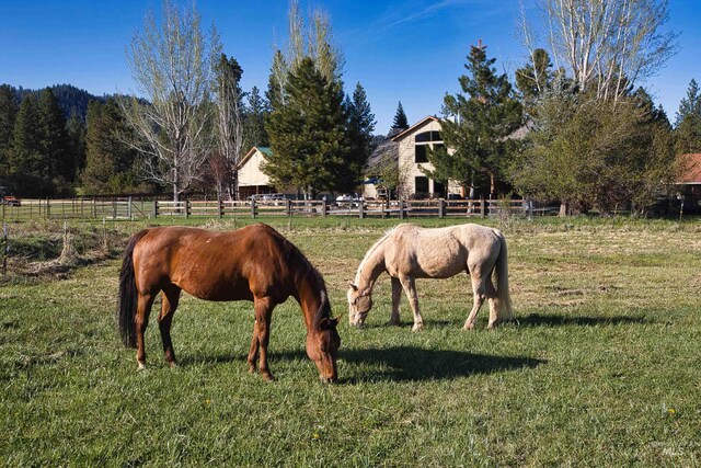 stable featuring a rural view