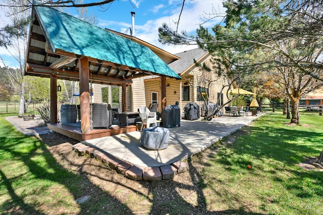 view of community featuring a patio area and a deck