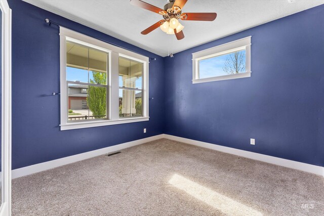 1031 E Reflect Ridge Dr, Meridian, ID 83642 - spare room with carpet floors, a ceiling fan, and baseboards
