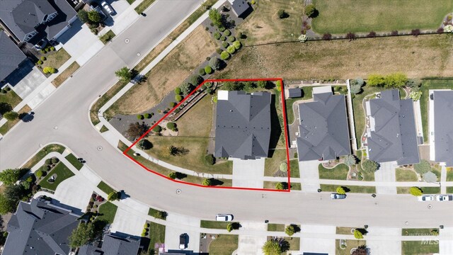 1031 E Reflect Ridge Dr, Meridian, ID 83642 - aerial view of residential area featuring property parcel outlined