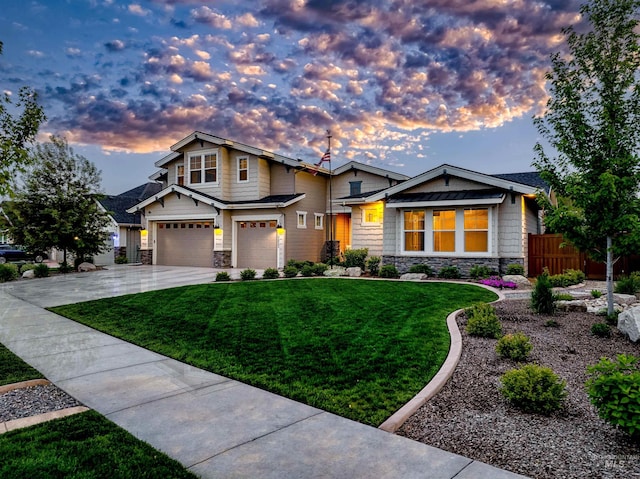5853 W Venetian Dr, Eagle, ID 83616 - craftsman inspired home with stone siding, an attached garage, and driveway
