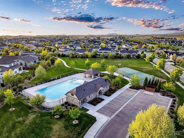 5853 W Venetian Dr, Eagle, ID 83616 - aerial view of residential area with a pool
