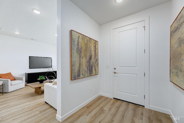 entrance foyer featuring light hardwood / wood-style flooring