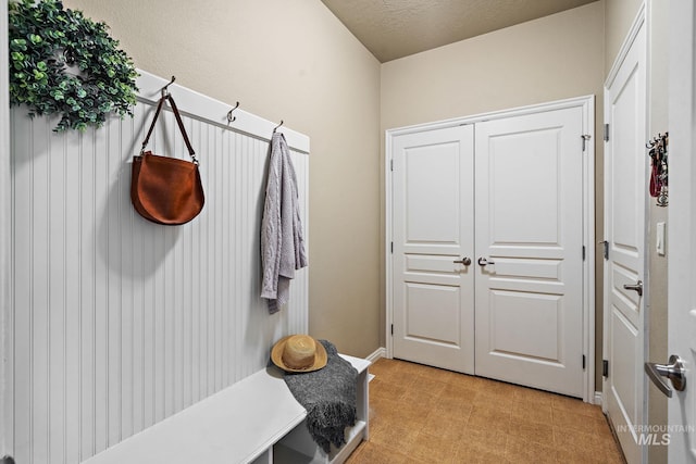 mudroom with light floors