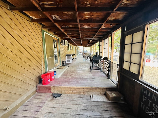 245 W 3rd St, Huntington, OR 97907 - deck featuring a wall unit AC