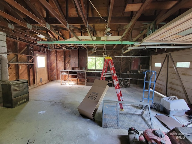 102 N Hornet Creek Rd, Council, ID 83612 - miscellaneous room featuring unfinished concrete flooring and a garage