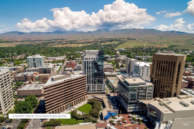 view of urban area with a mountain backdrop
