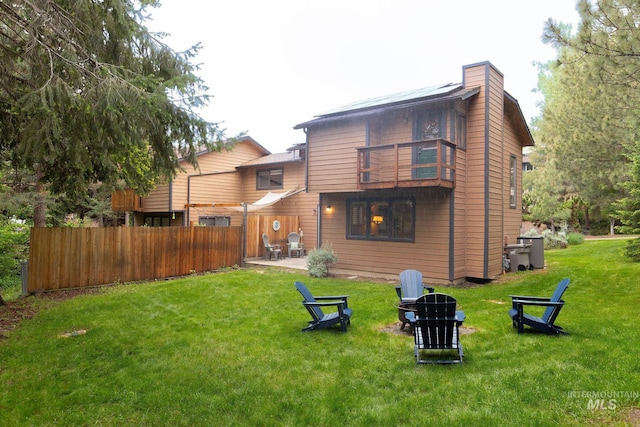1955 E Parkside Dr, Boise, ID 83712 - rear view of property with a patio, a balcony, and a chimney
