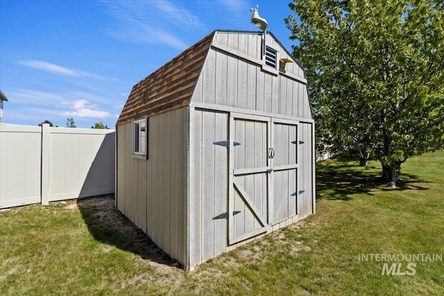 view of shed