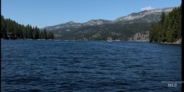 property view of water featuring a mountain view