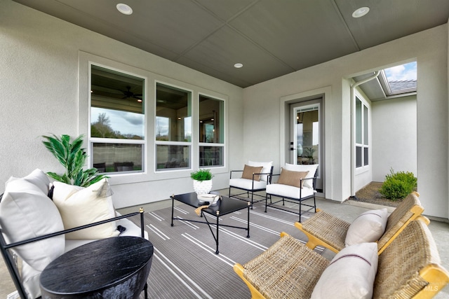 view of patio featuring outdoor lounge area