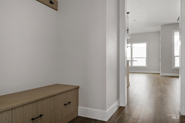 4364 N Madden Way, Meridian, ID 83646 - hallway featuring baseboards and dark wood finished floors