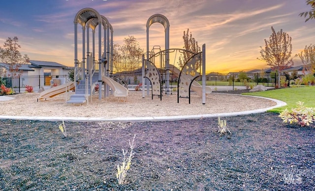 communal playground with fence