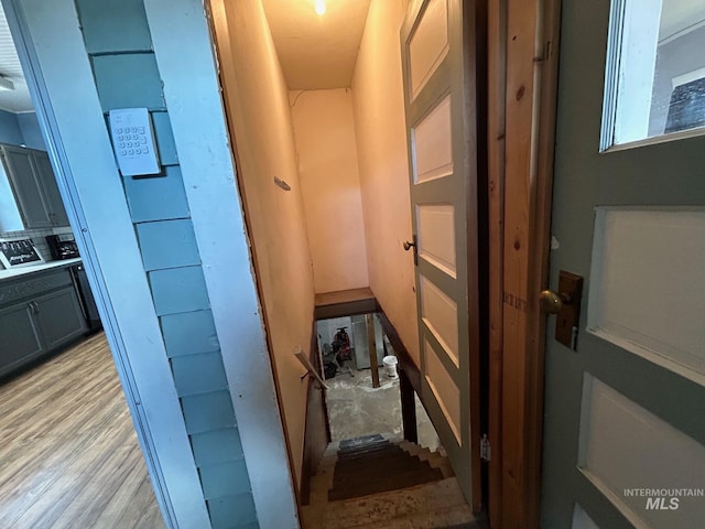 corridor featuring light hardwood / wood-style floors