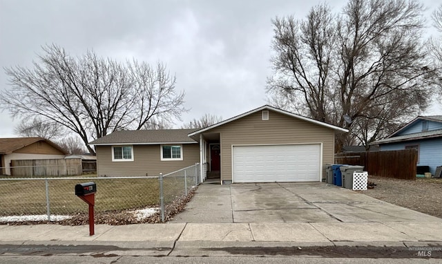 ranch-style house featuring a garage