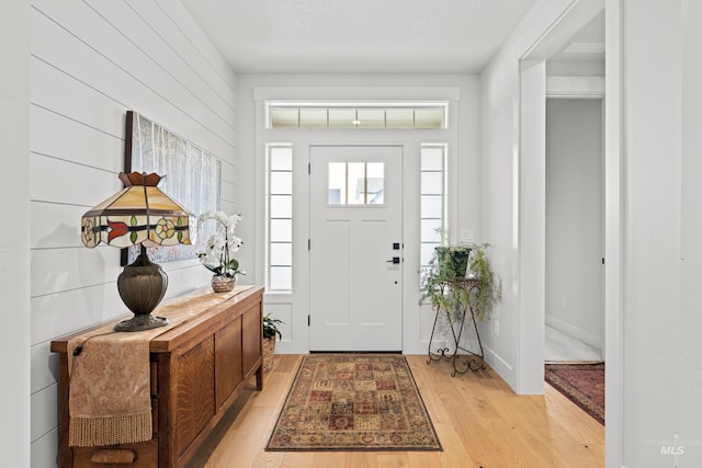 entrance foyer featuring light hardwood / wood-style flooring