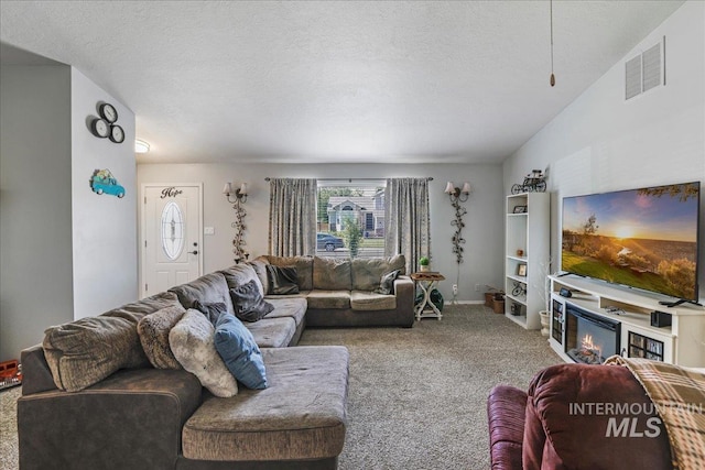 206 Diamond Dr, Kimberly, ID 83341 - carpeted living room featuring a textured ceiling and baseboards