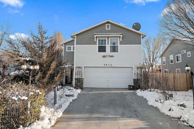 view of front of house with a garage