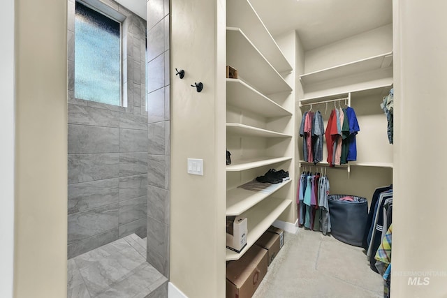 view of walk in closet
